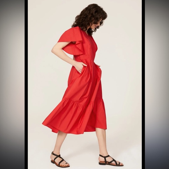 Marissa Webb Collective v neck midi dress size 0 good used condition - Picture 1 of 12